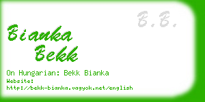 bianka bekk business card